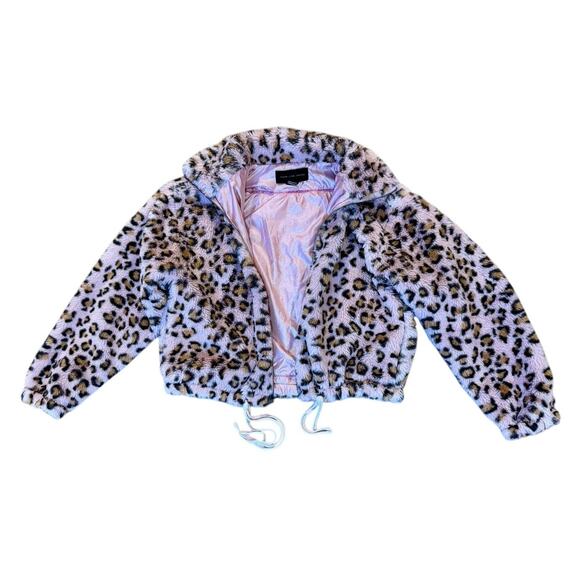 BRITNEY SPEARS 90s Y2K Leopard Faux Fur Jacket Pop Upcycled Retro Vintage Size S - Picture 5 of 13